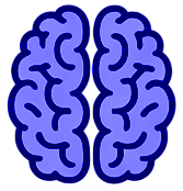 cartoon blue brain icon