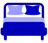 cartoon blue bed icon