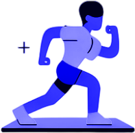 cartoon of strong man running icon