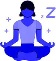 cartoon of girl meditating icon